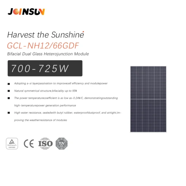 GCL NH12/66GDF 690-720W Bifacial Dual Glass Heterojunction Module